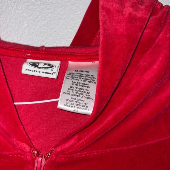 Athletic Works Red Velour Hoodie - Picture 3 of 3